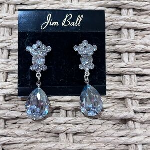 Jim Ball Swarovski Crystal Drop Pageant or evening wear Earrings
